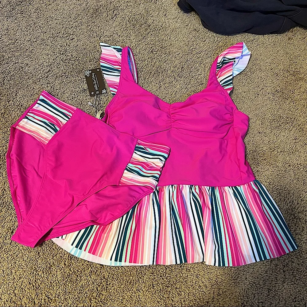 NWT Matilda Jane Sunrise Swim set ruffle top and bottoms - Picture 1 of 10